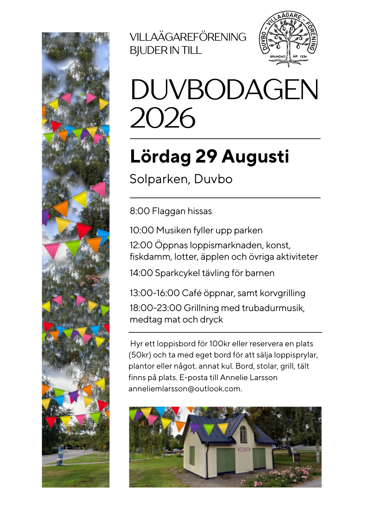 Affisch för Duvbodagen 2026 i Solparken